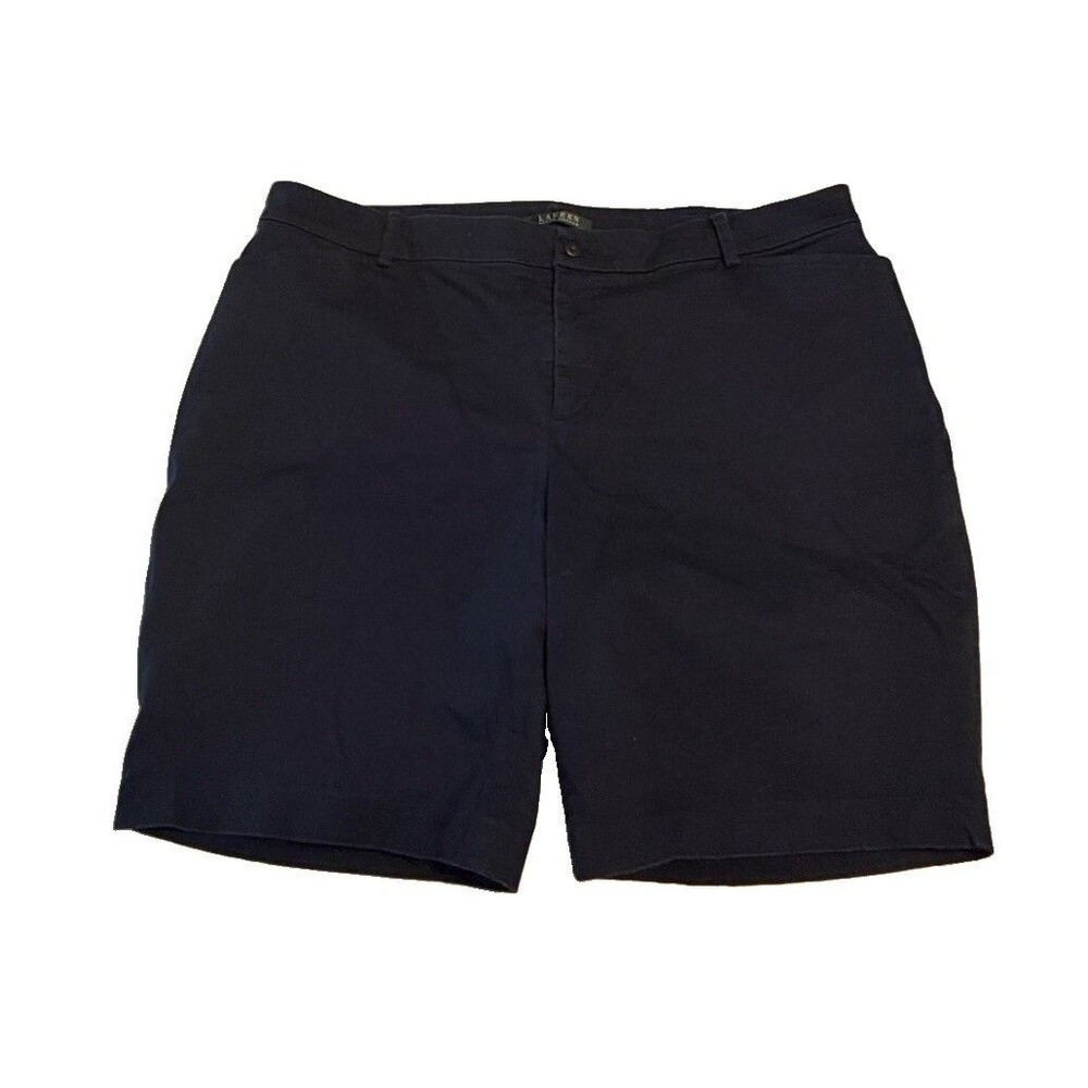 Lauren Ralph Lauren Woman 16w Chino Shorts Blue  Cotton Blend Coastal Preppy